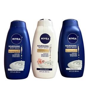 Lot 3 Nivea Nourishing Body Wash Nourishing Care/Botanical Blossom 20.0fl oz